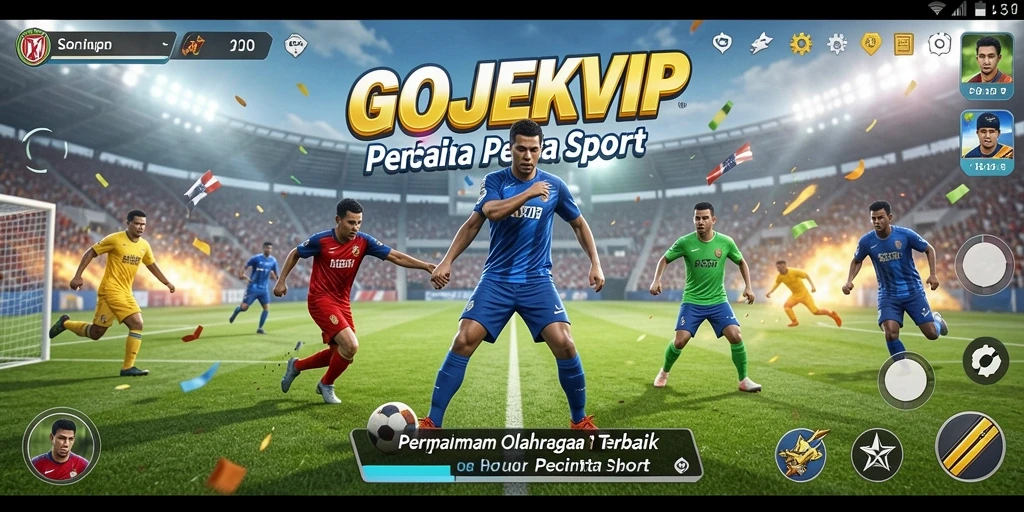 Tampilan gameplay seru di GOJEKVIP dengan aksi olahraga mendebarkan.