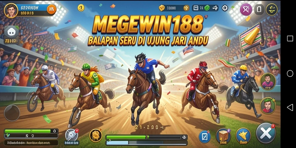 Gameplay balapan seru di MEGEWIN188 dengan kebebasan penuh.