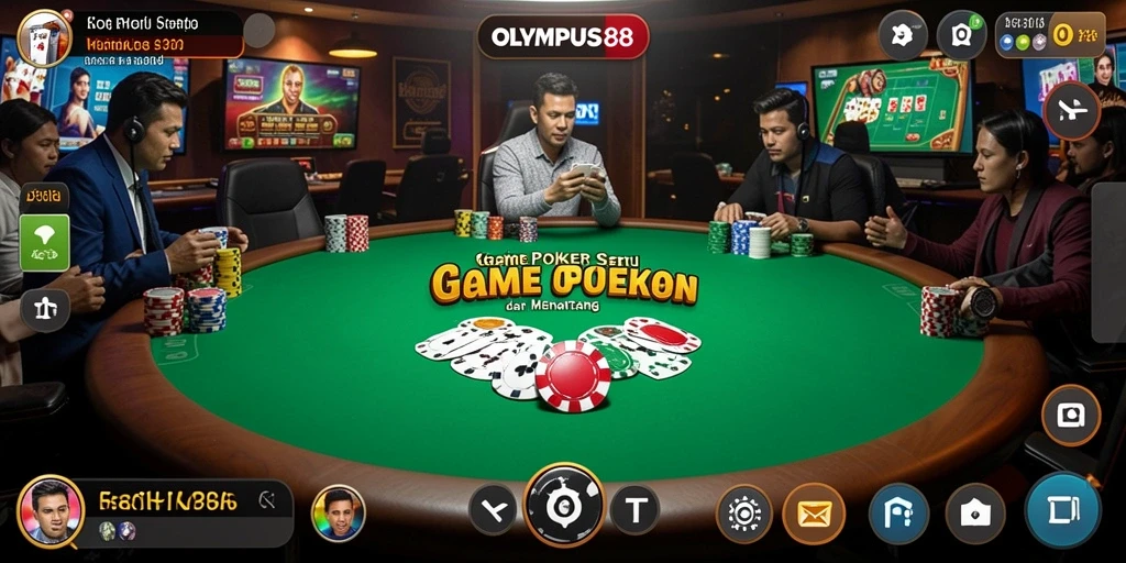 Screenshot gameplay OLYMPUS88 yang menunjukkan keseruan bermain Poker.