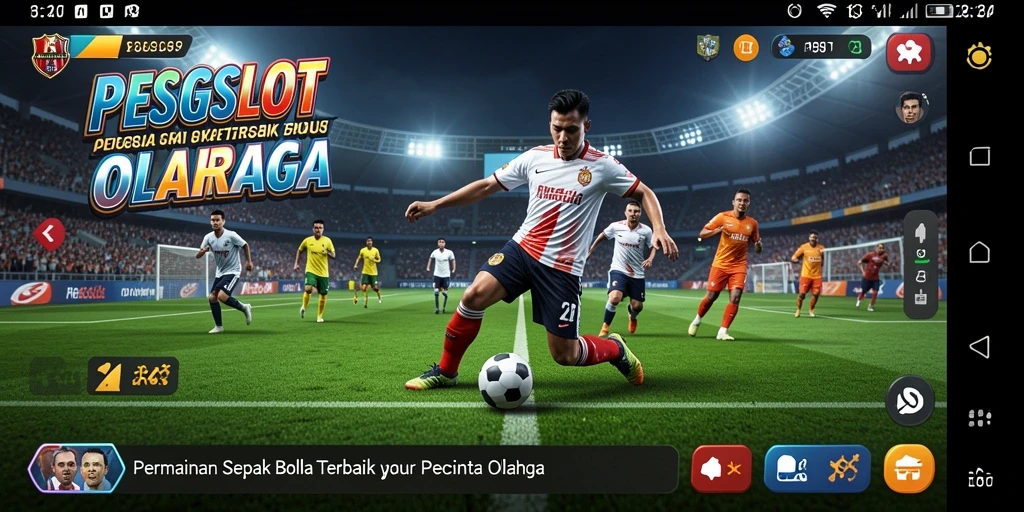 Tampilan aksi mendebarkan dalam PESGSLOT saat tim Anda bertanding.
