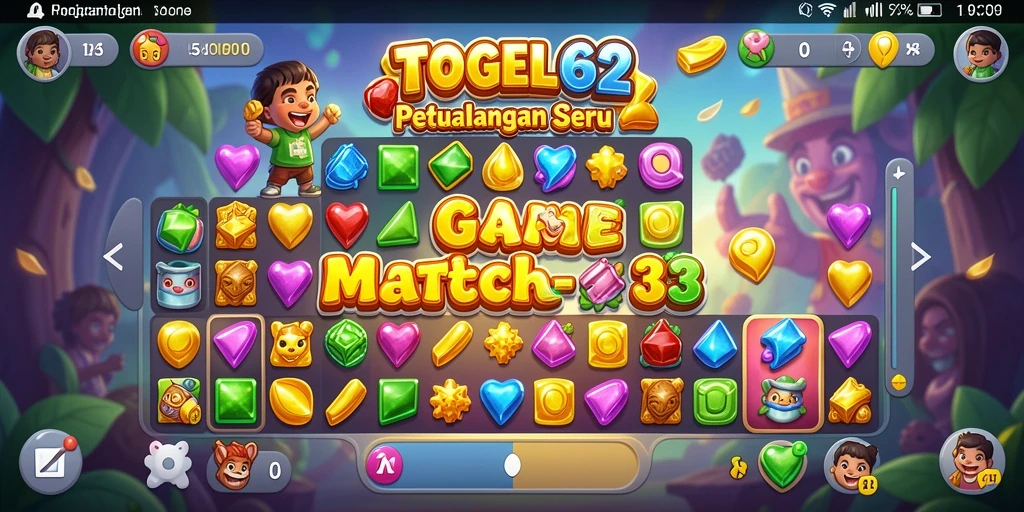 Screenshot gameplay TOGEL62 yang menampilkan kombinasi warna-warni.